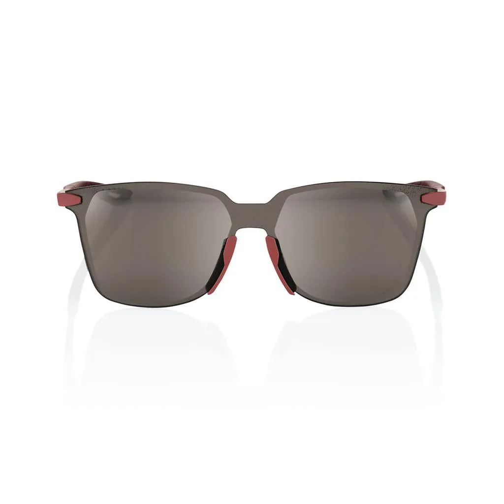 100% Legere Square - Soft Tact Crimson - HiPer Silver Lens