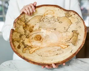 13" SPALTED MAPLE OVAL BOWL