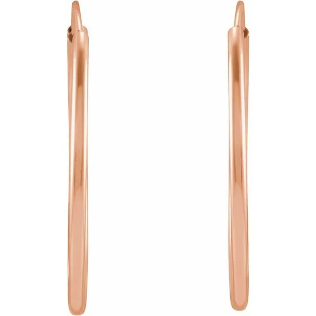 14K Rose Gold 20 mm Flexible Endless Huggie Earrings