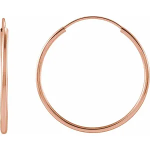 14K Rose Gold 20 mm Flexible Endless Huggie Earrings
