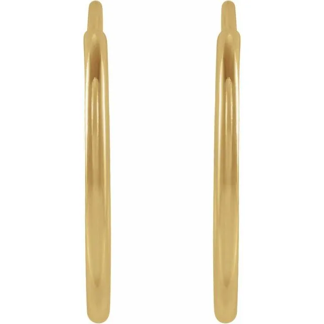 14K Yellow Gold 15 mm Flexible Endless Huggie Earrings