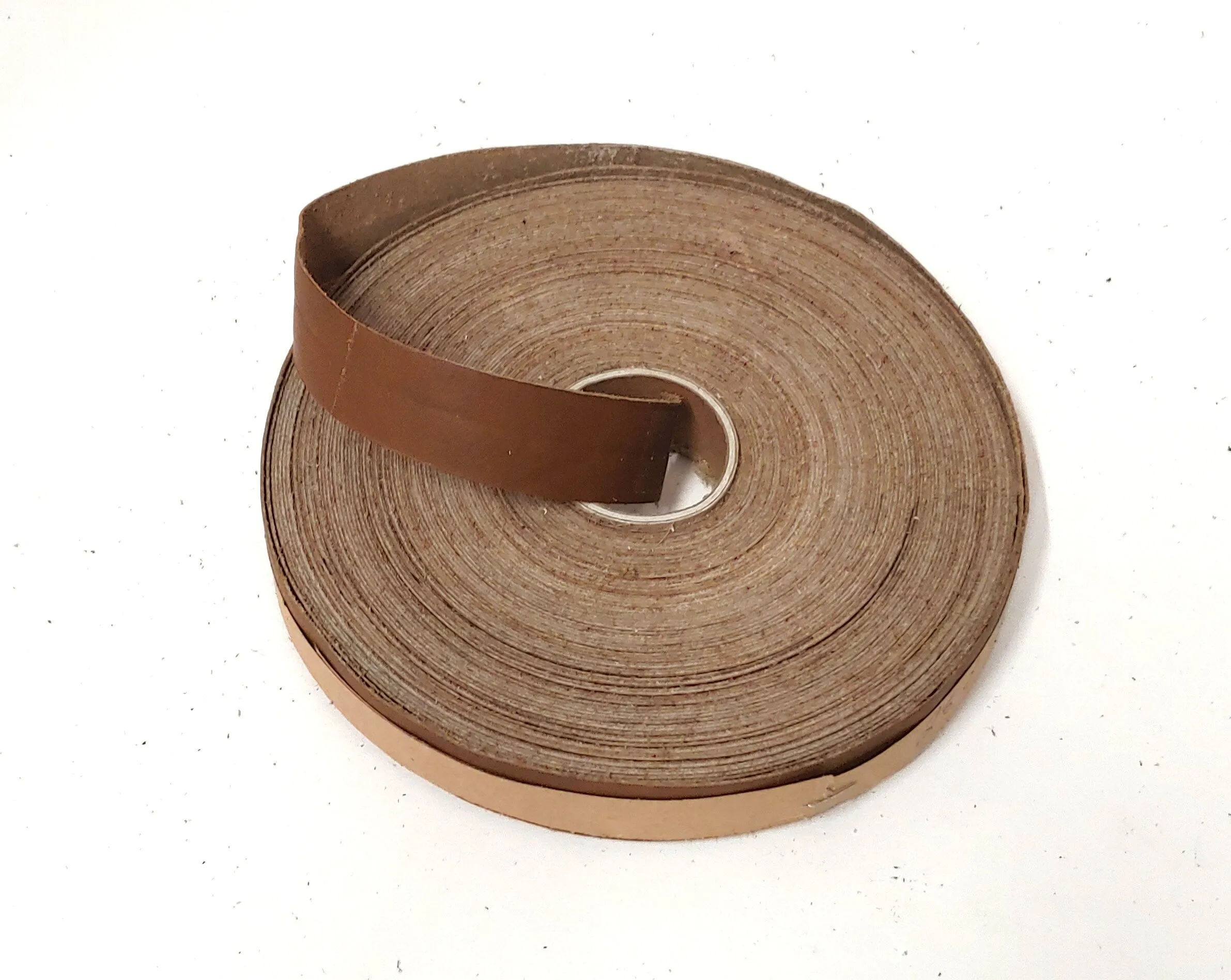 15/16" Flat MOCHA Genuine Cowhide Leather Binding (5 yds) 0937FCD - edge binding; trim tape brown;