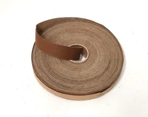 15/16" Flat MOCHA Genuine Cowhide Leather Binding (5 yds) 0937FCD - edge binding; trim tape brown;