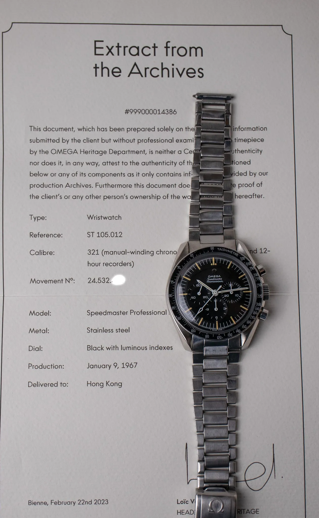 1967 Omega Speedmaster 105.012-65