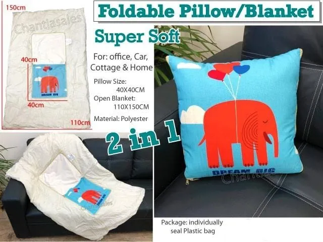 2-In-1 Foldable Pillow Blanket