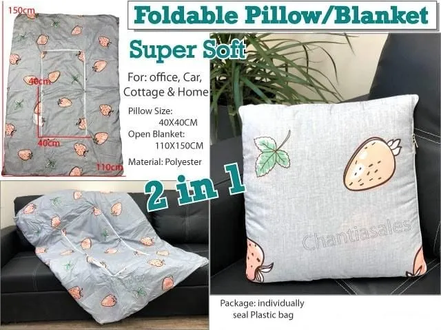 2-In-1 Foldable Pillow Blanket