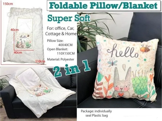 2-In-1 Foldable Pillow Blanket