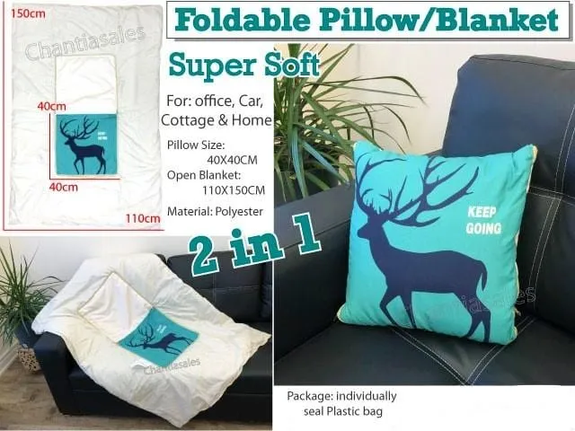 2-In-1 Foldable Pillow Blanket