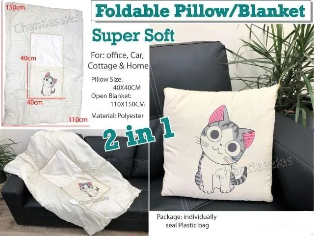 2-In-1 Foldable Pillow Blanket