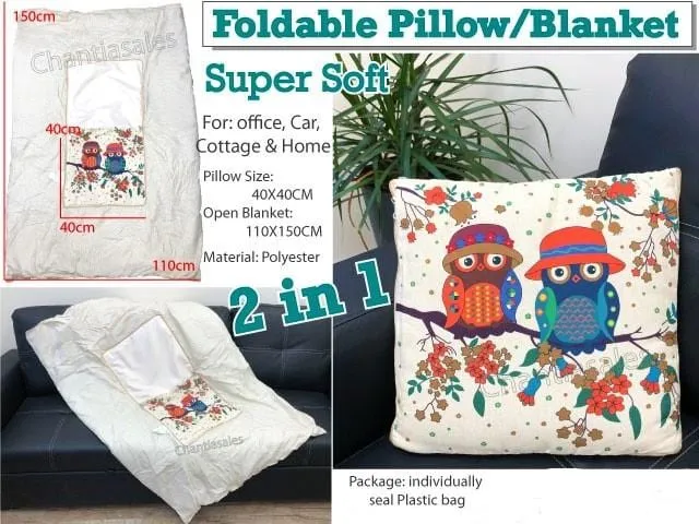 2-In-1 Foldable Pillow Blanket