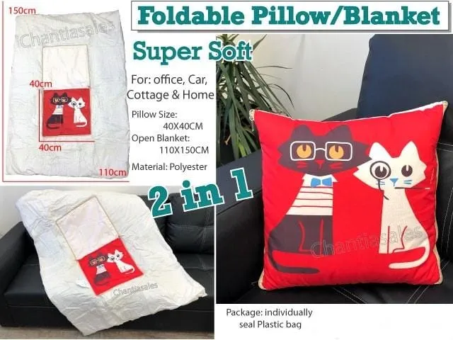 2-In-1 Foldable Pillow Blanket