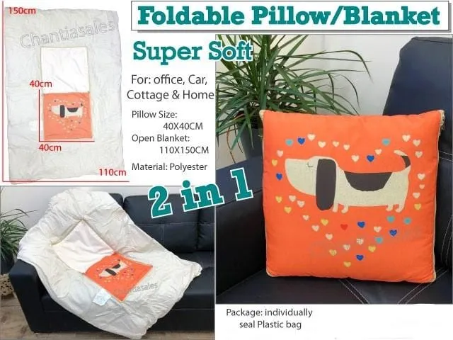 2-In-1 Foldable Pillow Blanket