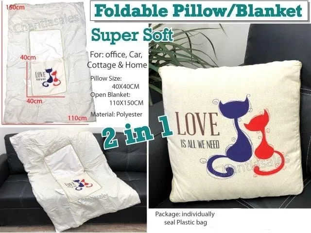 2-In-1 Foldable Pillow Blanket