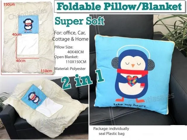 2-In-1 Foldable Pillow Blanket
