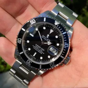 2004 Rolex Submariner 16610 Date Steel "F" Serial Wristwatch MINT FULL KIT