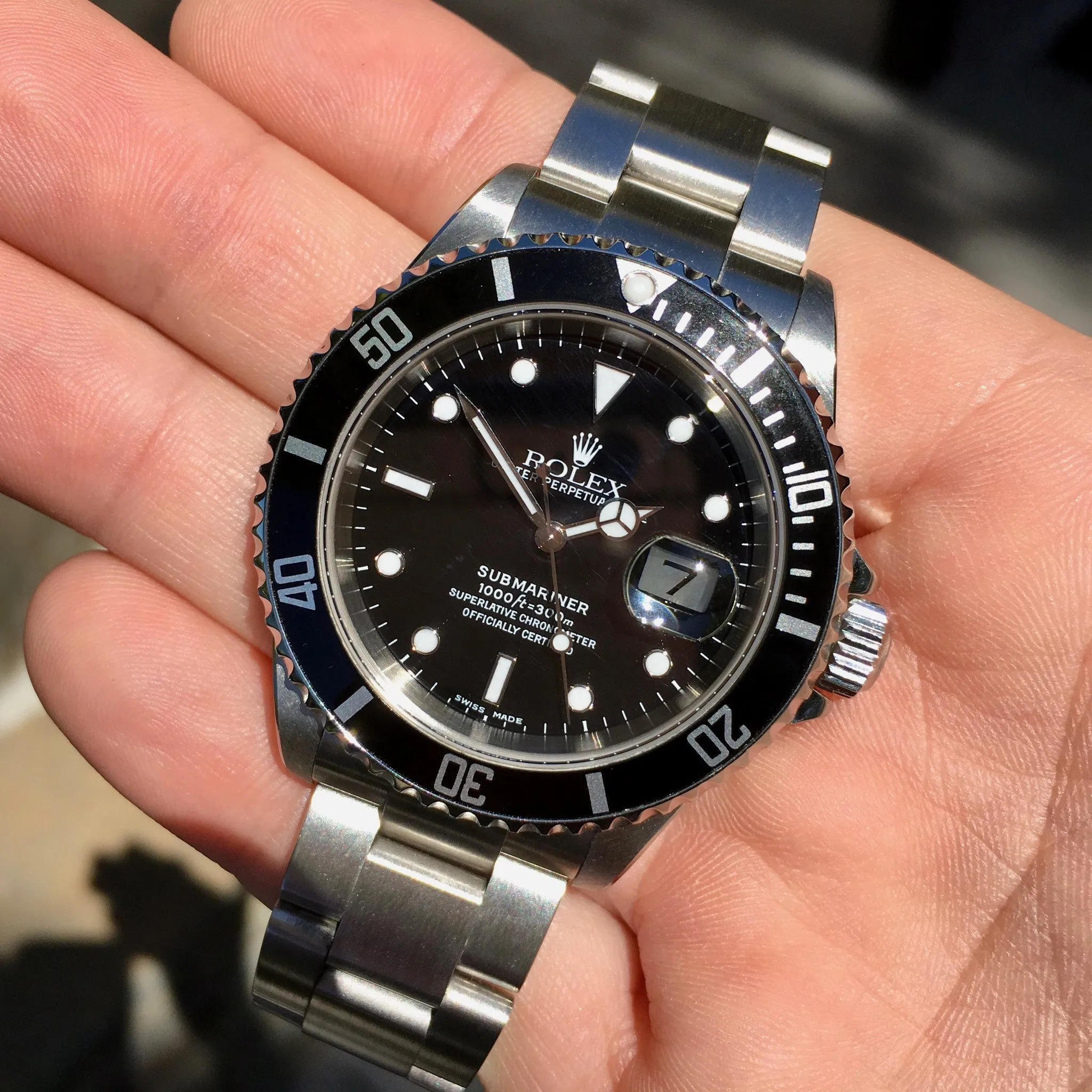 2004 Rolex Submariner 16610 Date Steel "F" Serial Wristwatch MINT FULL KIT