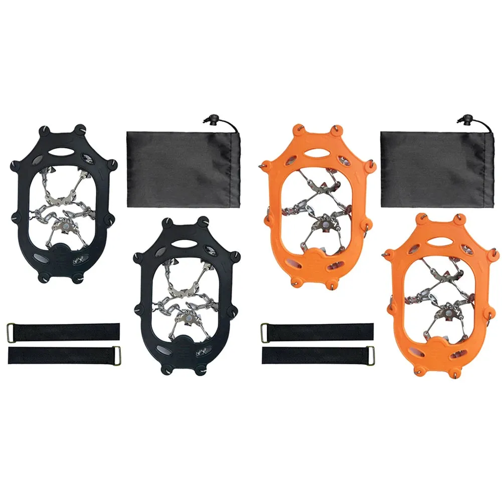 24-Tooth Ice Crampons - Lightweight Stainless Steel Snow Grips with Carry Bag for Hiking & Winter Running
