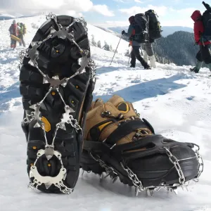 24-Tooth Ice Crampons - Lightweight Stainless Steel Snow Grips with Carry Bag for Hiking & Winter Running