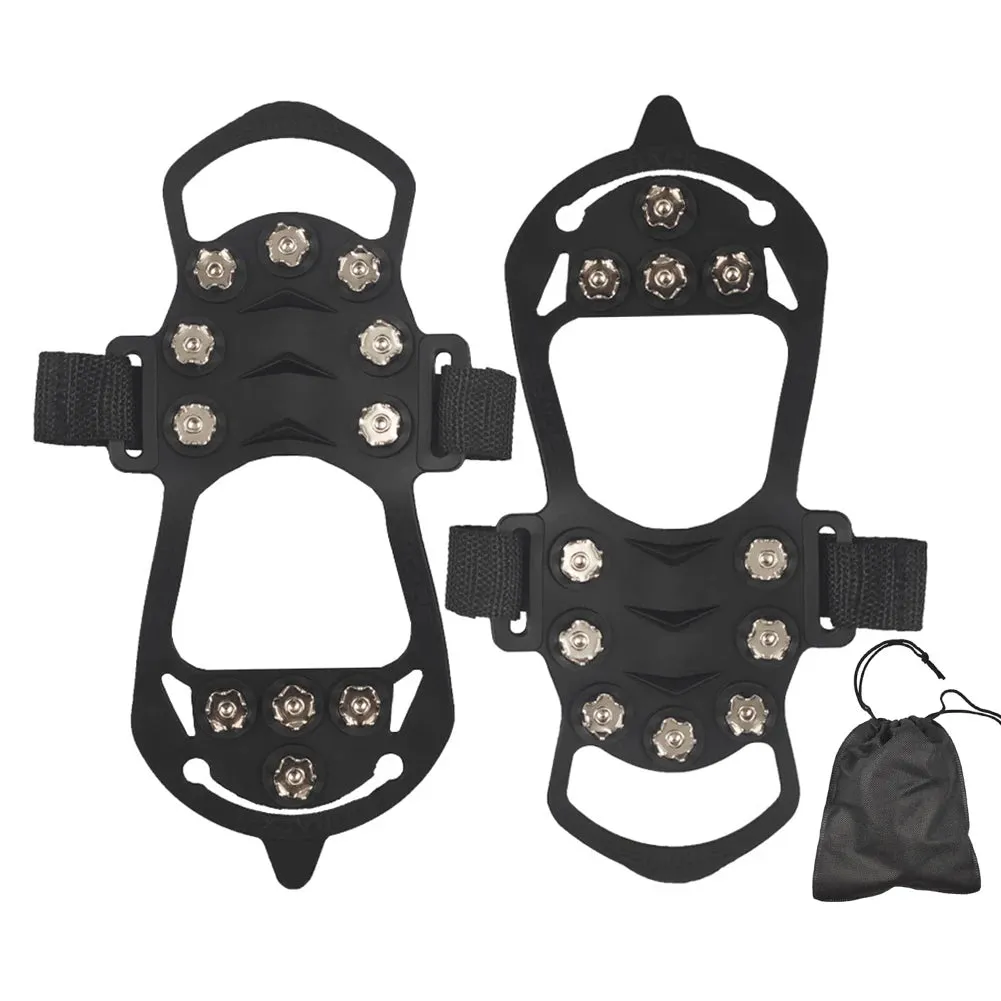 24-Tooth Ice Crampons - Lightweight Stainless Steel Snow Grips with Carry Bag for Hiking & Winter Running