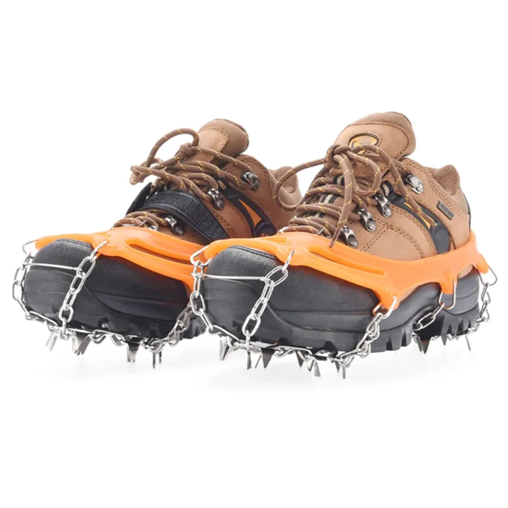 24-Tooth Ice Crampons - Lightweight Stainless Steel Snow Grips with Carry Bag for Hiking & Winter Running