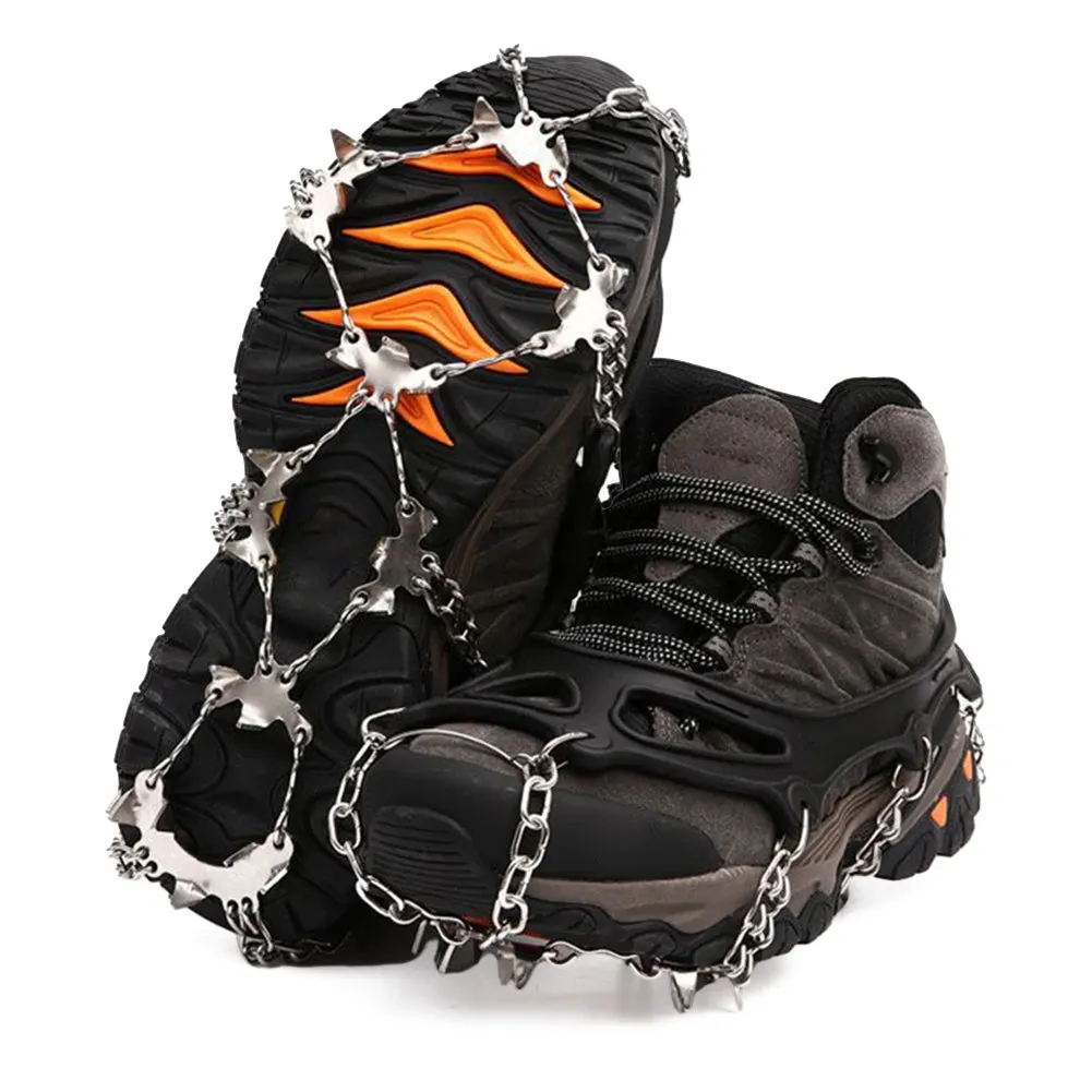 24-Tooth Ice Crampons - Lightweight Stainless Steel Snow Grips with Carry Bag for Hiking & Winter Running
