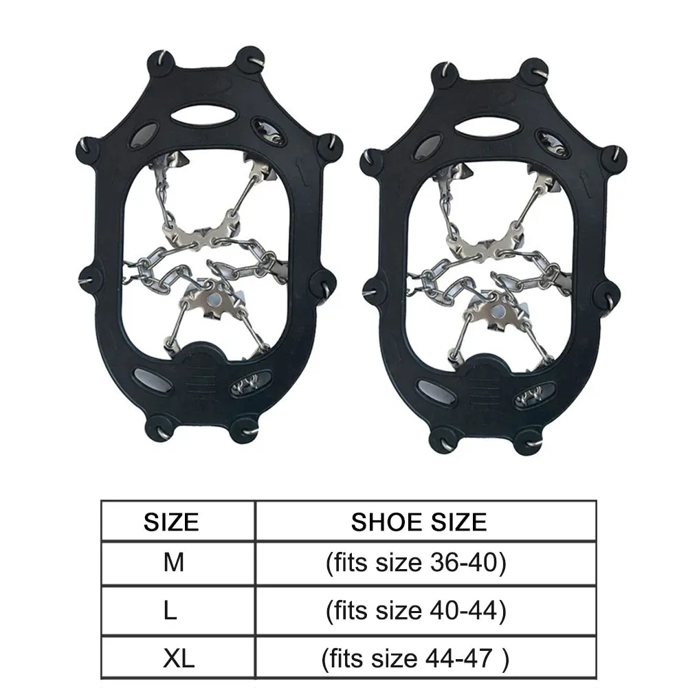 24-Tooth Ice Crampons - Lightweight Stainless Steel Snow Grips with Carry Bag for Hiking & Winter Running