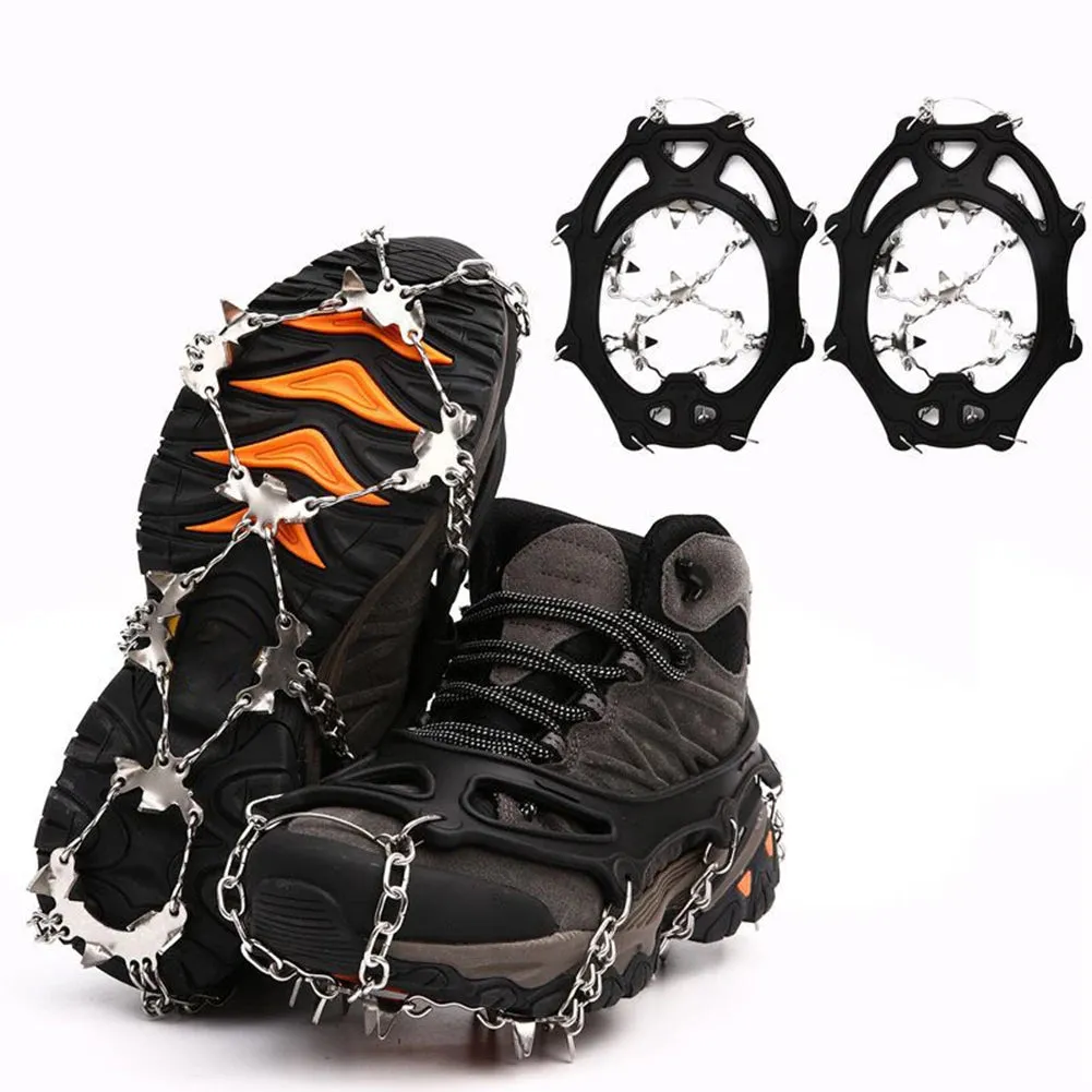 24-Tooth Ice Crampons - Lightweight Stainless Steel Snow Grips with Carry Bag for Hiking & Winter Running