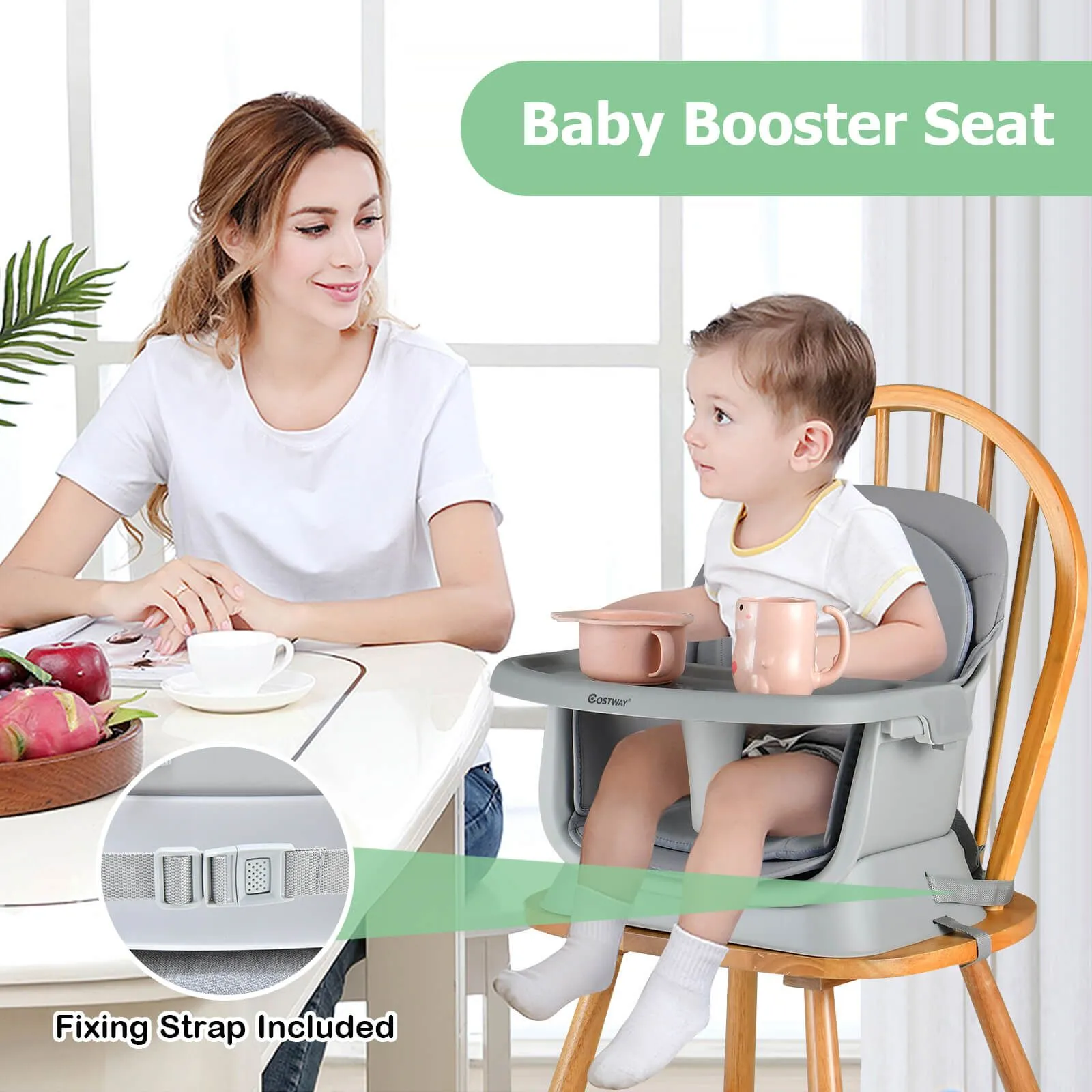 6-in-1 Grow-with-me Baby High Chair | 5-Point Harness | Booster Seat | Table & Chair Set | Grey