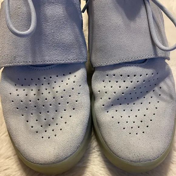 Adidas Mens Tubular Invader Suede Strap running Light Blue Mids CG5091 size 7