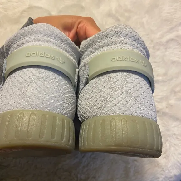 Adidas Mens Tubular Invader Suede Strap running Light Blue Mids CG5091 size 7