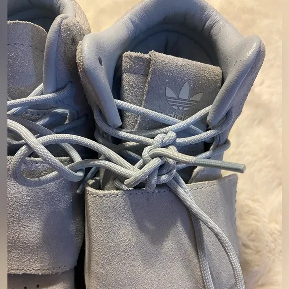 Adidas Mens Tubular Invader Suede Strap running Light Blue Mids CG5091 size 7