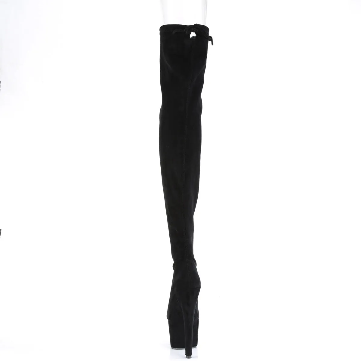 ADORE-3008  Black Stretch Faux Suede/Black Faux Suede
