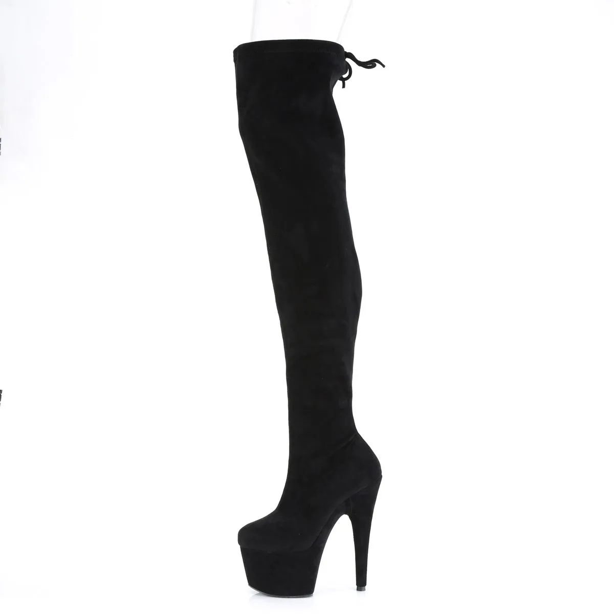 ADORE-3008  Black Stretch Faux Suede/Black Faux Suede