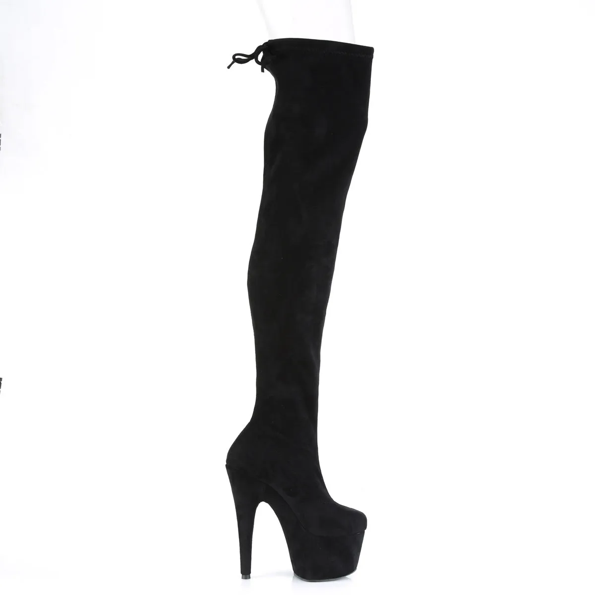 ADORE-3008  Black Stretch Faux Suede/Black Faux Suede