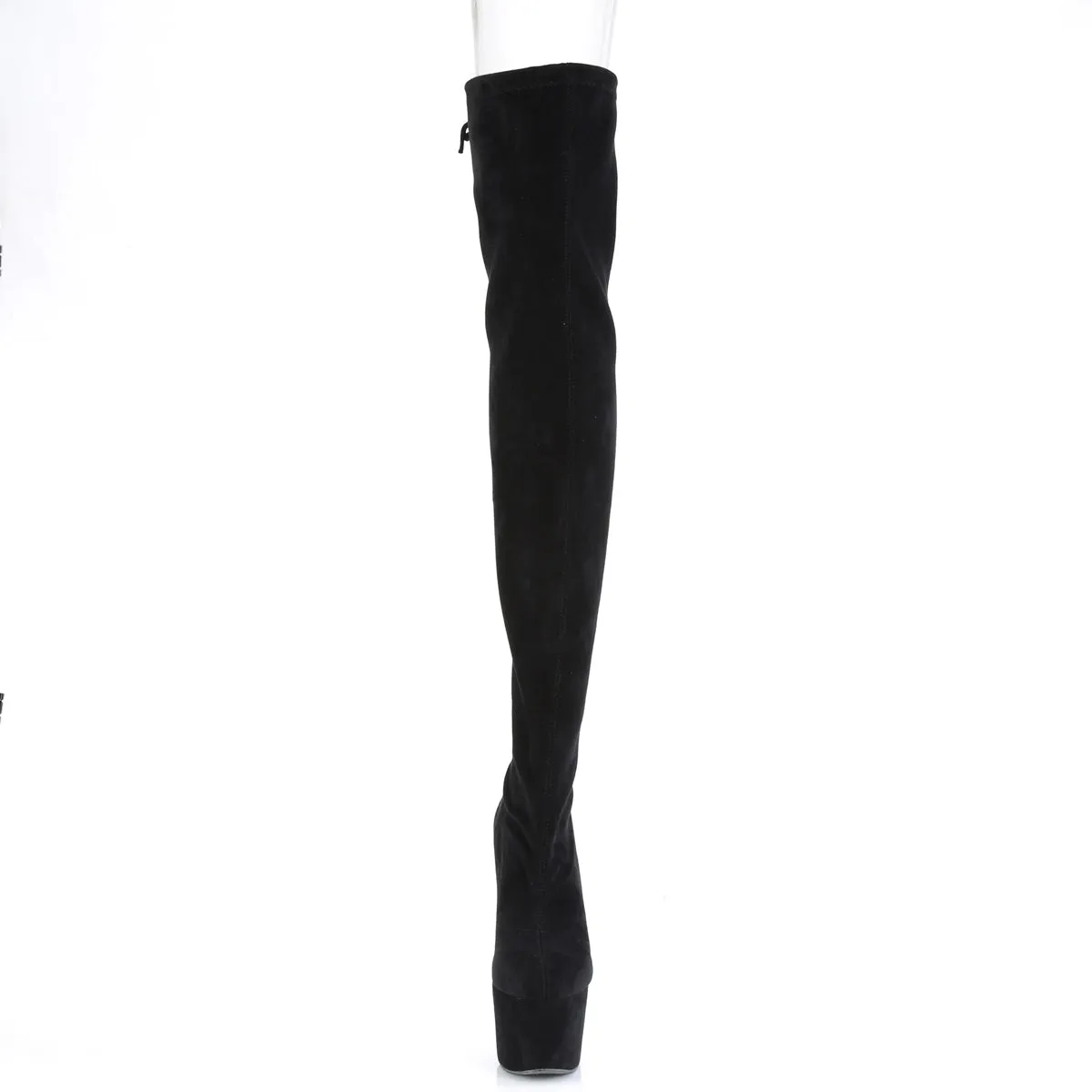 ADORE-3008  Black Stretch Faux Suede/Black Faux Suede