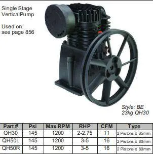Air Compressor Verticle Pumps - Single Stage