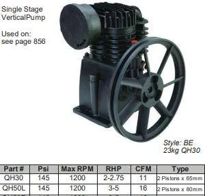 Air Compressor Verticle Pumps - Single Stage