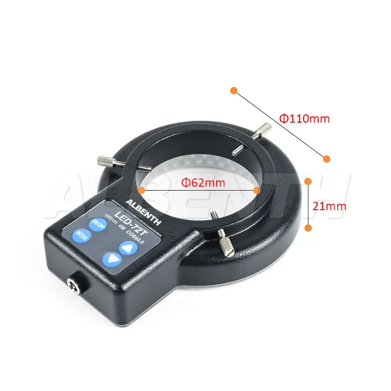 Albenth Microscope Ring Light 72 LED with Four-Zone Quadrant Control