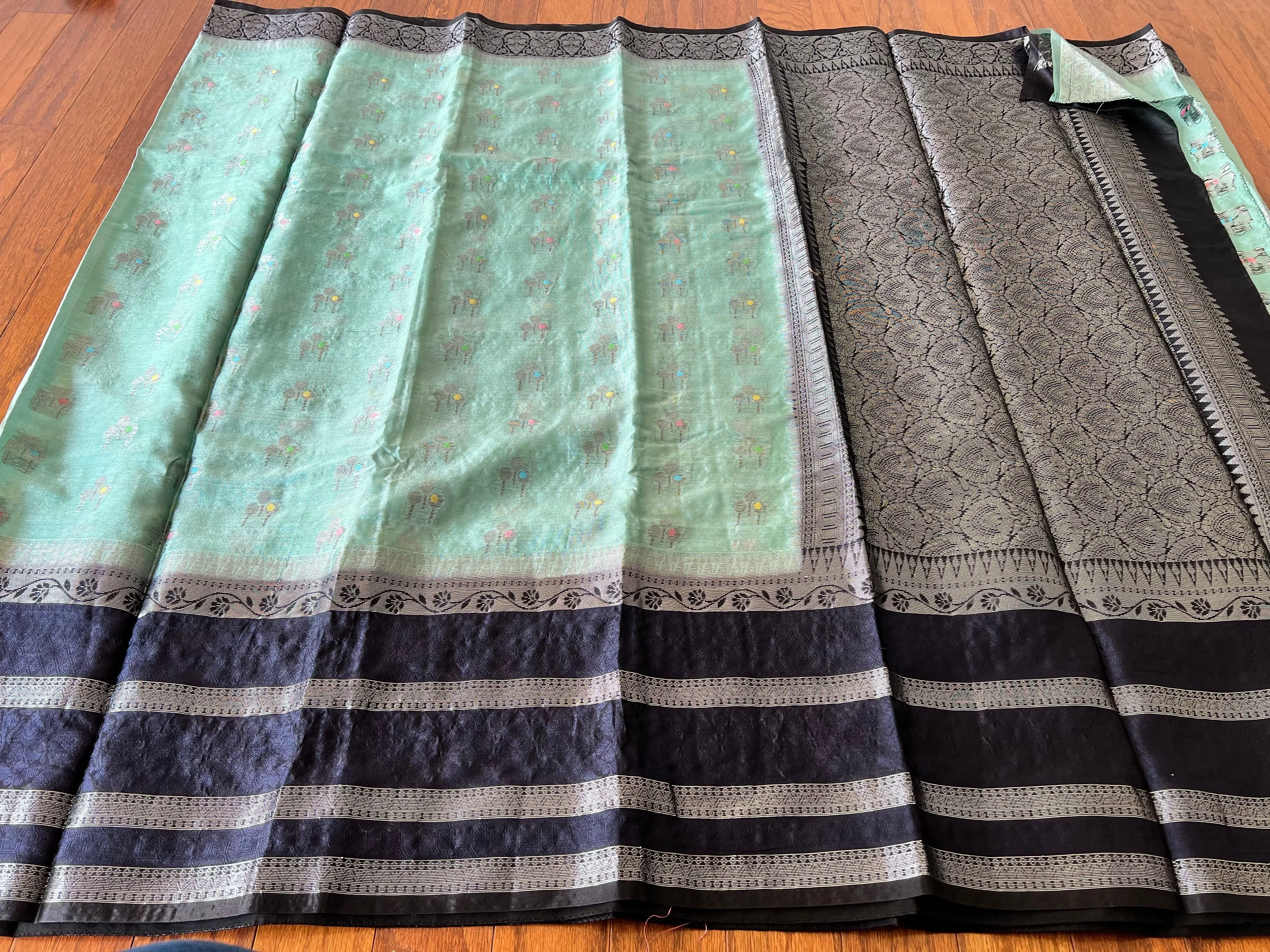 Banaras Warm Silk Gap Border Saree