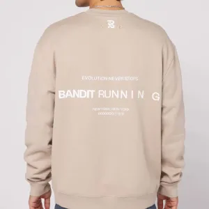 Bandit Running Cotton Fleece Community Crewneck - Stone