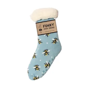 Bartleby Ladies Sherpa Socks - Bees Design