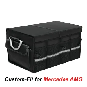 Big Trunk Organizer, Custom-Fit For Car, Cargo Organizer SUV Trunk Storage Waterproof Collapsible Durable Multi Compartments WaLM253