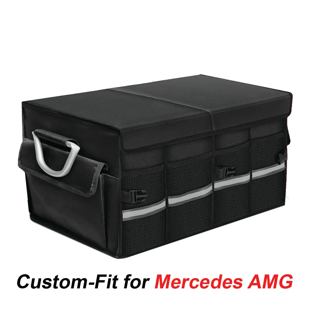 Big Trunk Organizer, Custom-Fit For Car, Cargo Organizer SUV Trunk Storage Waterproof Collapsible Durable Multi Compartments WaLM253