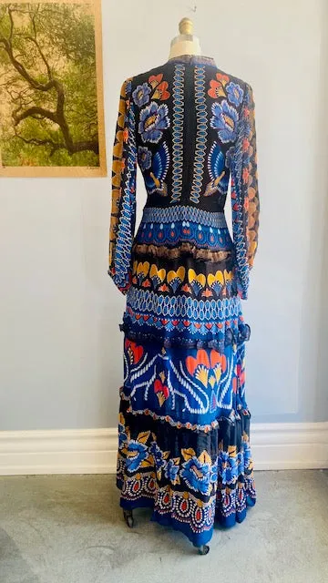 Black Ainika Sparkle Long Sleeve Maxi Dress