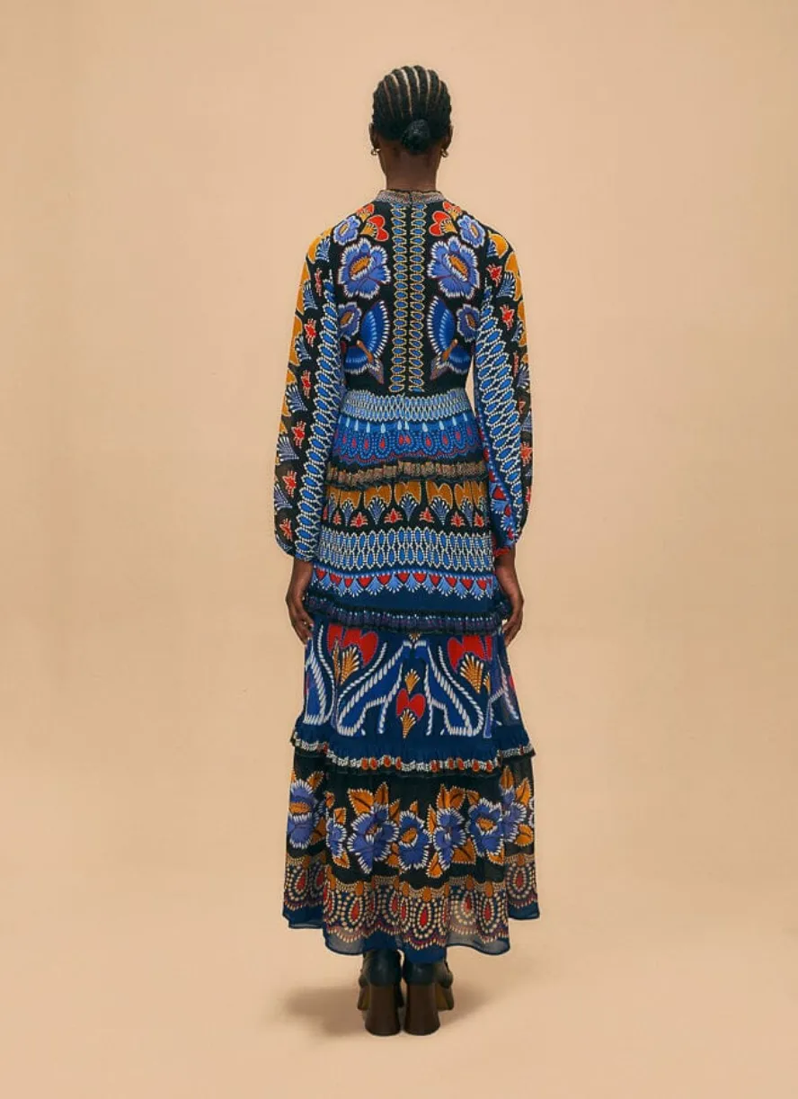 Black Ainika Sparkle Long Sleeve Maxi Dress