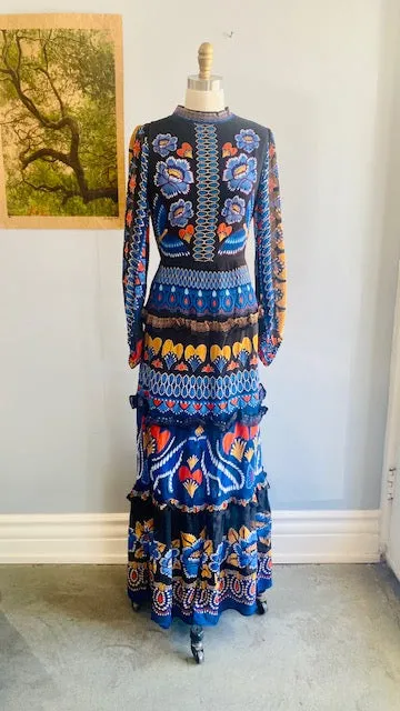 Black Ainika Sparkle Long Sleeve Maxi Dress