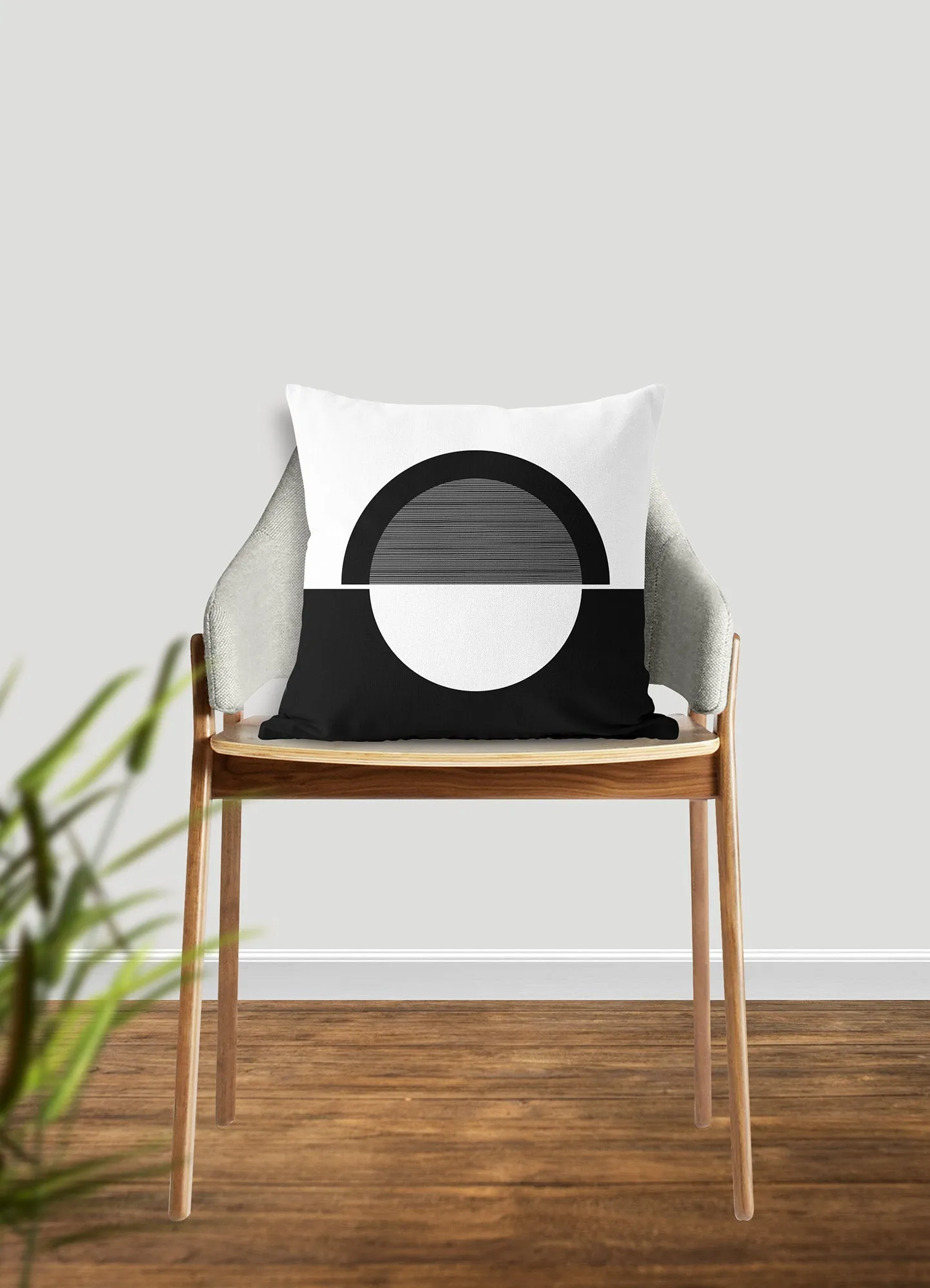 Black and white pillow, half moon mid century design, modern pillow, Interior decor, home decor pillow cover and insert, home accent pillow