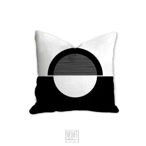 Black and white pillow, half moon mid century design, modern pillow, Interior decor, home decor pillow cover and insert, home accent pillow