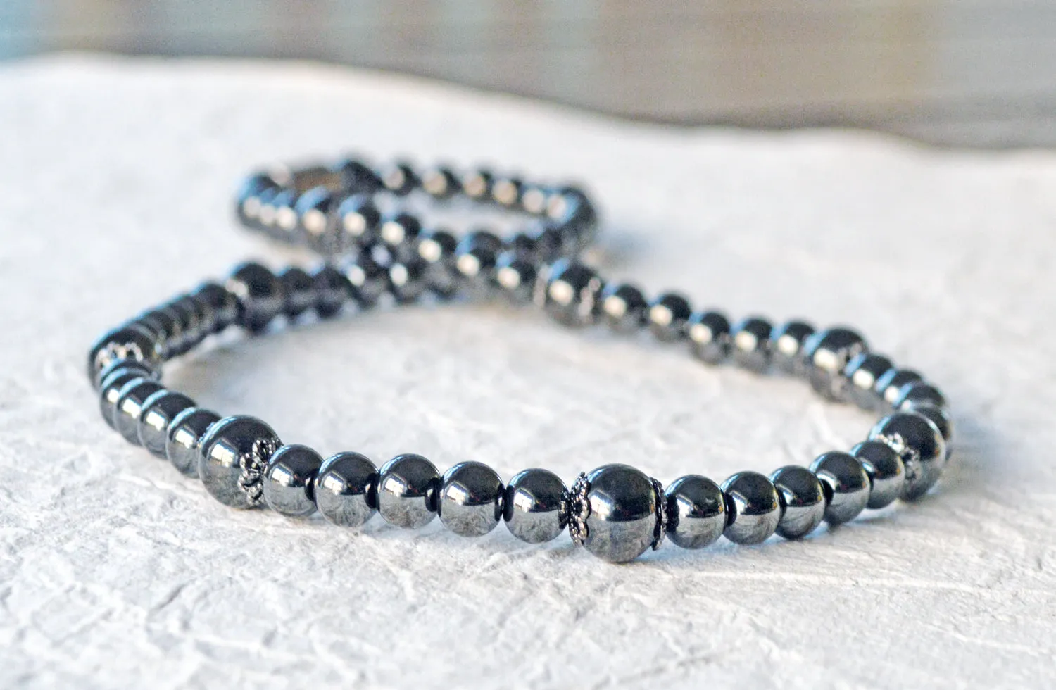 Black Magnetic Hematite Therapy Necklace