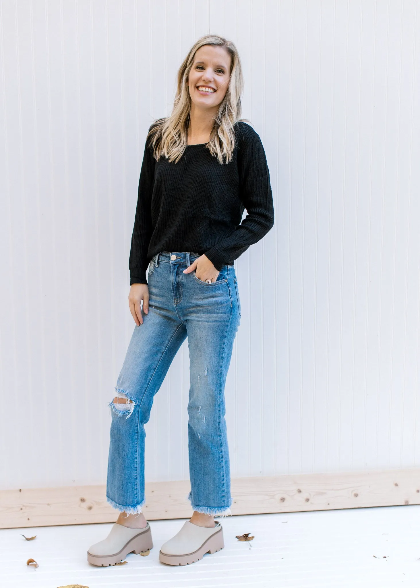 Black Ribbed Top B